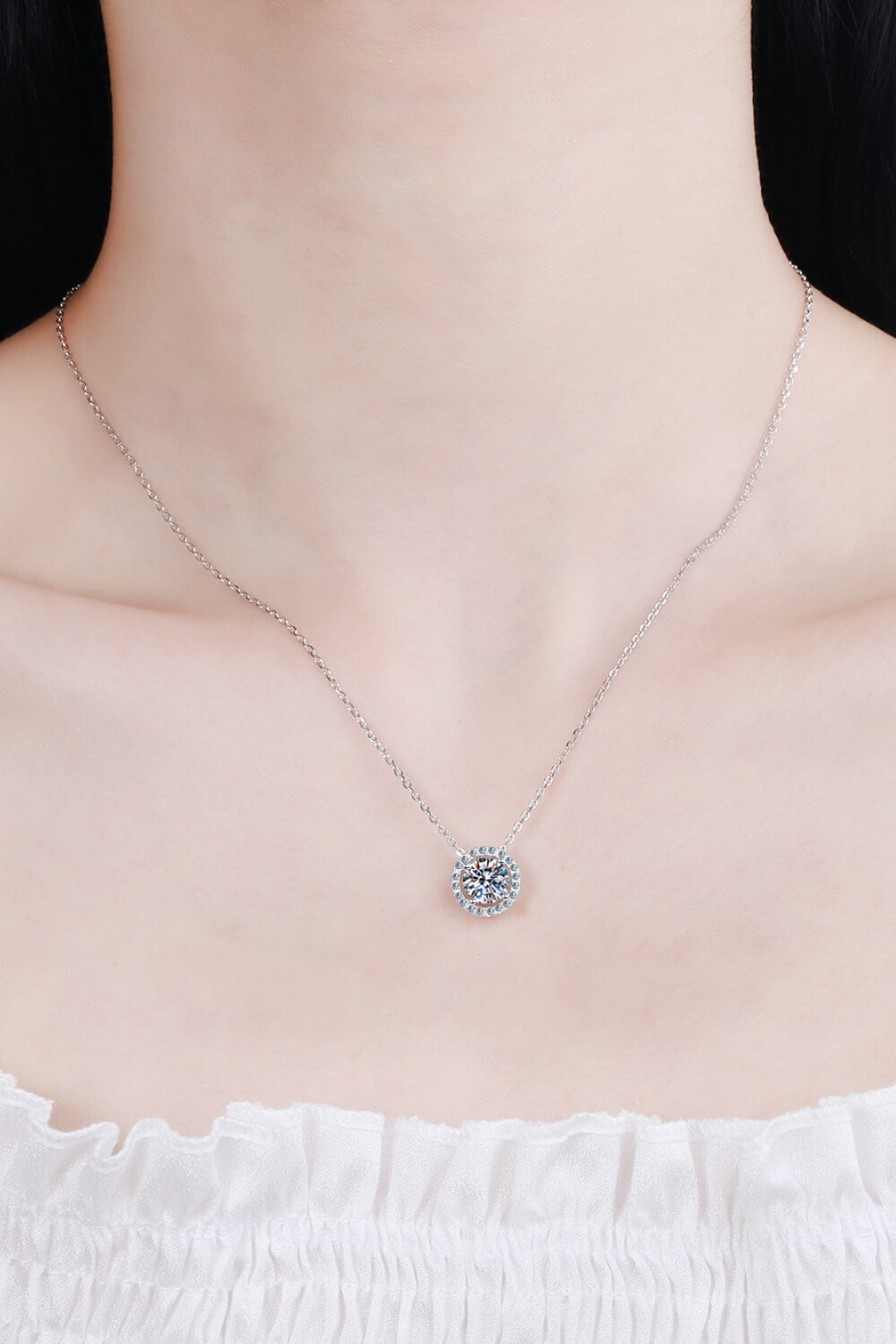 1 Carat Moissanite Key Pendant Necklace