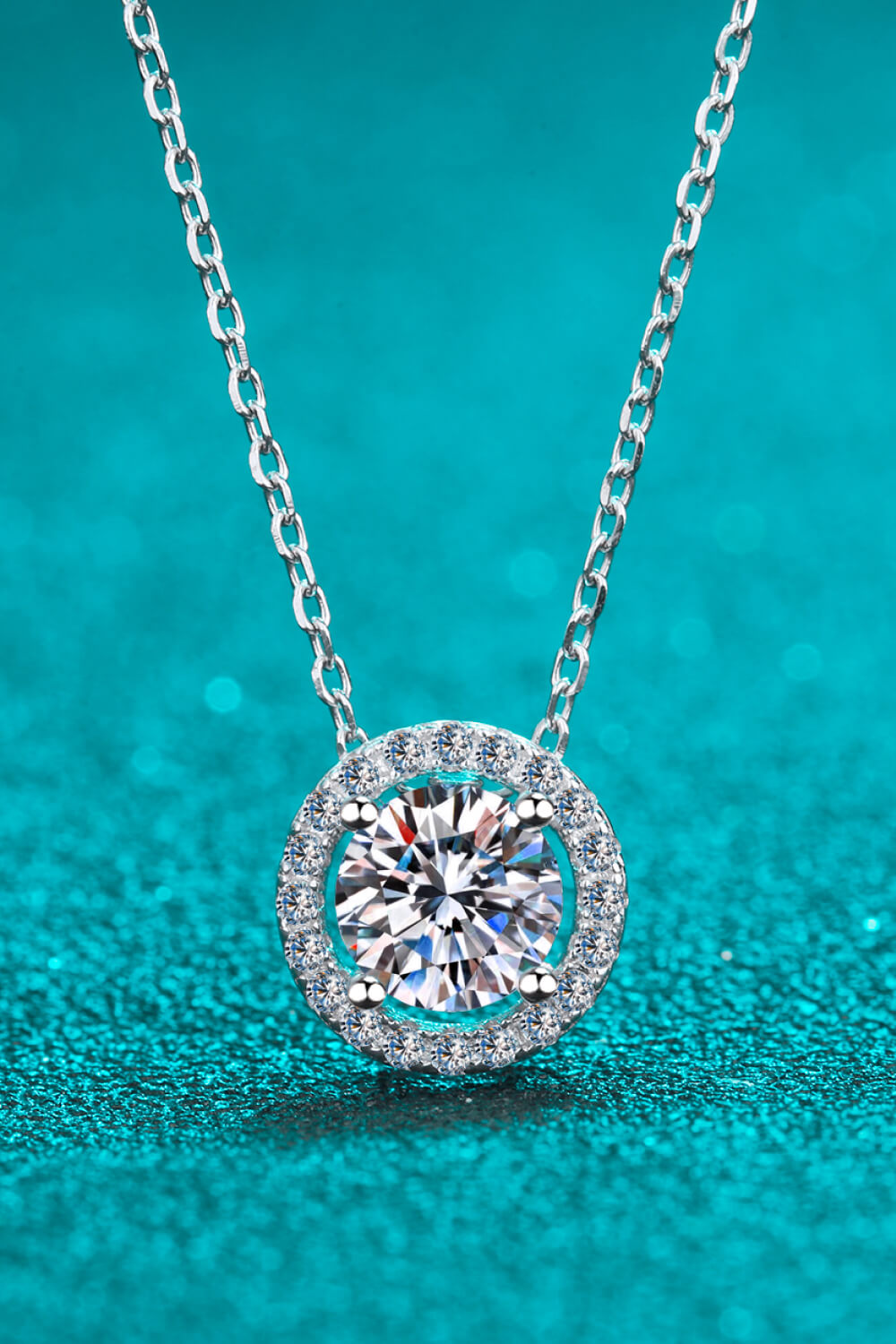 1 Carat Moissanite Key Pendant Necklace