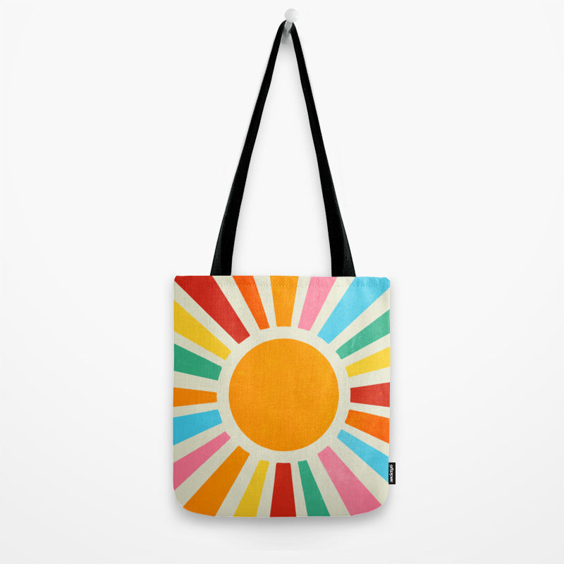 Retro Sunrise: Rainbow Edition Tote Bag