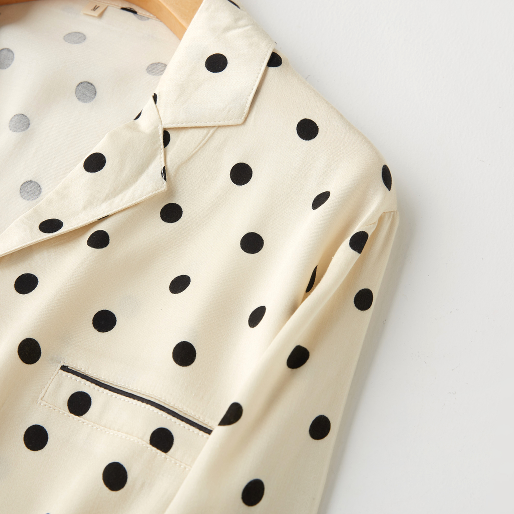 Polka Dot Viscose Pajama Set – Soft Spa & Loungewear