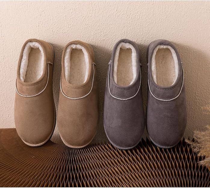 Roxoni Women's Winter Soft House Fuzzy Furry Slipon booties