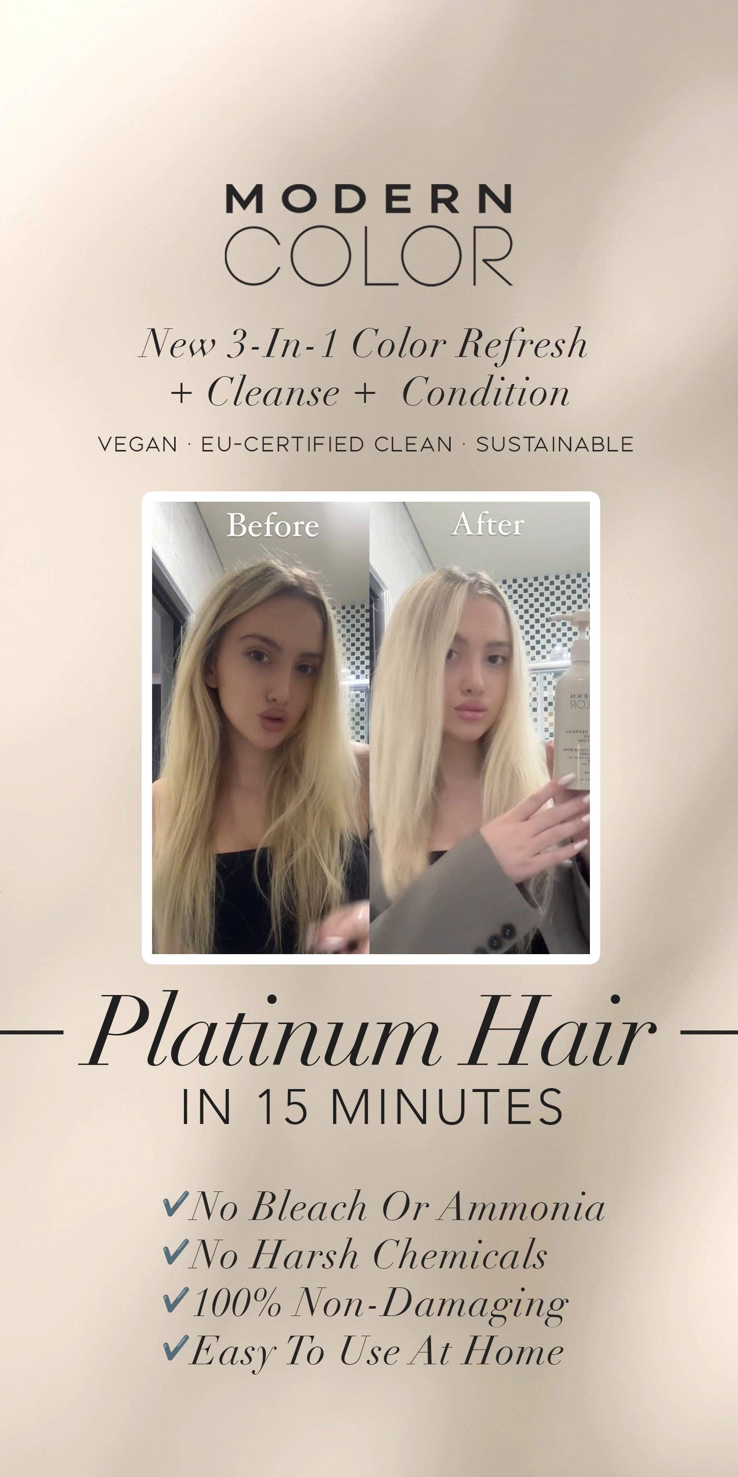 3-In-1 Hair Color Refresh + Cleanse + Condition - Platinum