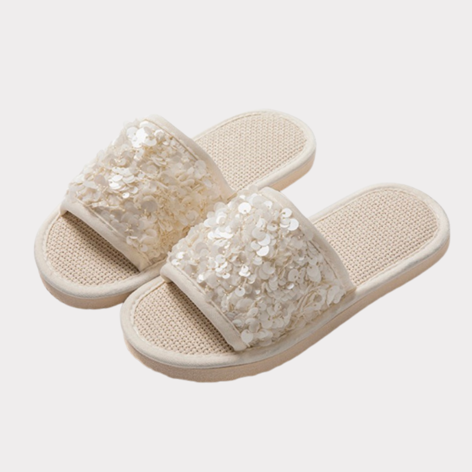 Sequin Linen House Slippers – Bridal & Spa Collection