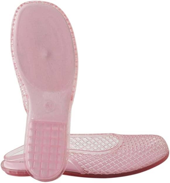 Roxoni Women’s Jelly Slingback Flats Breathable Mesh Sandals Lightweight Slip On Summer Beach Casual Shoes